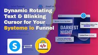 Dynamic Rotating Text & Blinking Cursor custom code in systeme io | systeme.io full tutorial